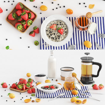 Сервірований стіл Kitchen Set 3D модель