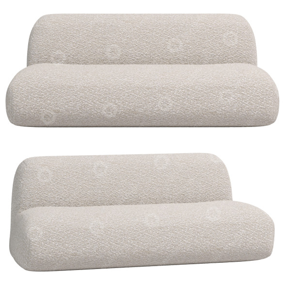 Sofa Ligne Roset Pukka Norwich Hippo Loveseat Boucle 3D-Modell