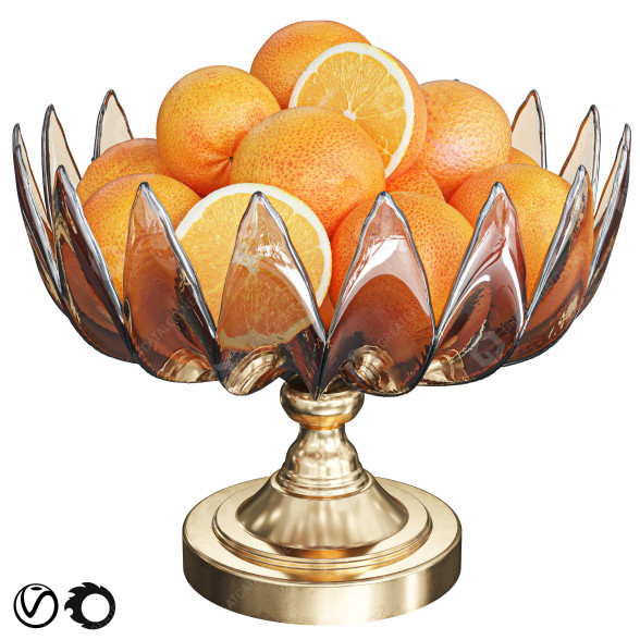 Fruit Champagne Orange Dish 3D model