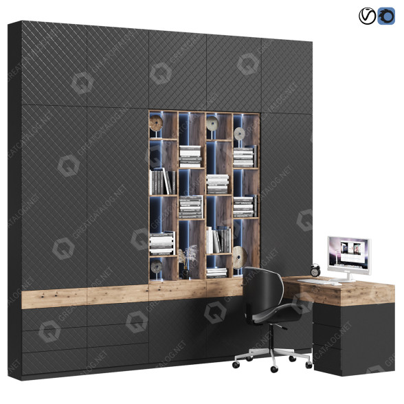 Espacio de trabajo Office Furniture 01 Modelo 3D