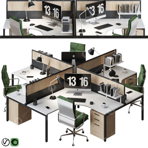 Espacio de trabajo Office Furniture Set 10 Modelo 3D