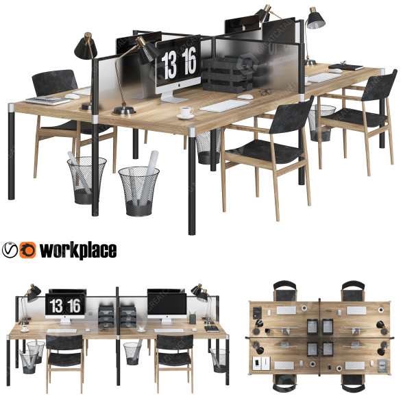 Workspace Office Furniture Set 008 3D model