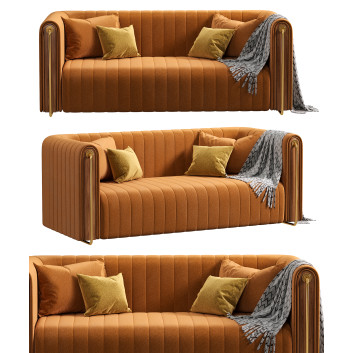 Sofa  Mezzo Collection Rivers Fabric Model 3D