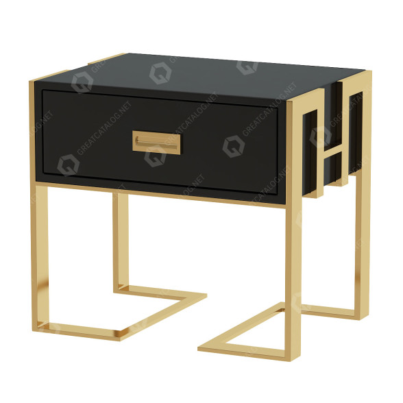 Тумбочка Homary Jocise Modern Black Wooden 3D модель