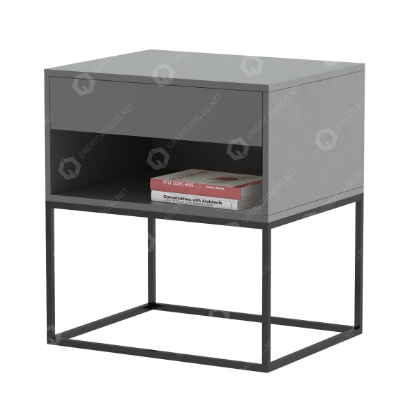 Table de chevet Homary Nightstand Black Modern with Drawer Base modèle 3D
