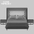 Bett und Nachttischchen Gray 001 - 3dartistaskari1370