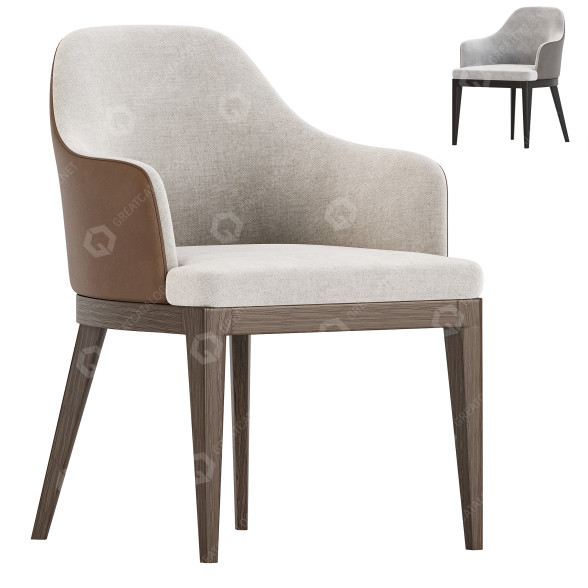 Stuhl COMO Marco Dining with Leather Back 3D-Modell