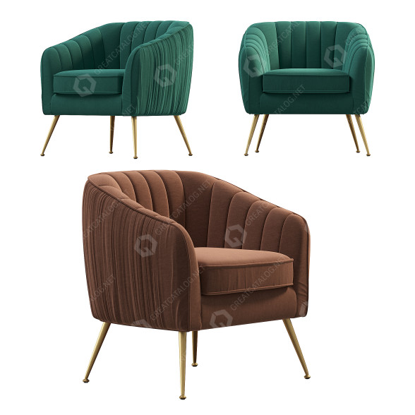 Sillón Homcom Velvet-Feel Tub Modelo 3D