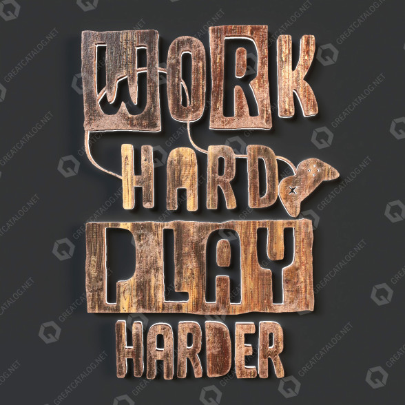 Dekoracje Work Hard model 3D