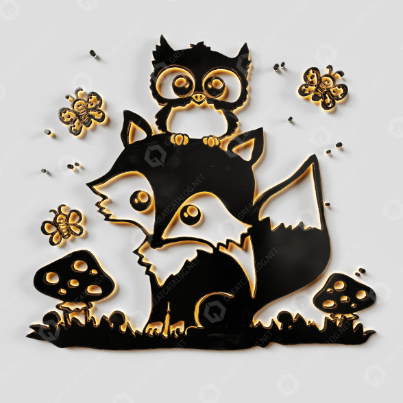 Декор Fox Bird 3D модель