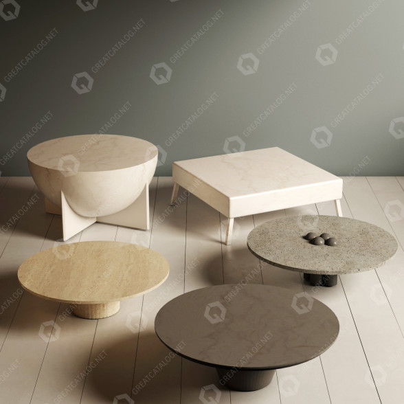 Tables basses Stone Collection modèle 3D