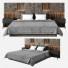 Bett und Nachttischchen With Headboard 003 - 3dartistaskari1370