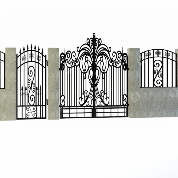 Zäune und Tore Forged Set 2 3D-Modell