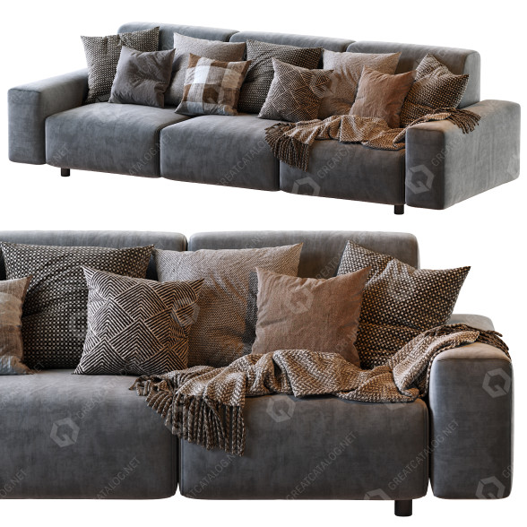 Диван Papadatos Aston Gray 3D модель