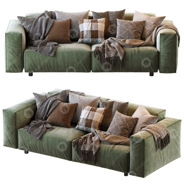 Sofa Papadatos Hills Green 3D-Modell