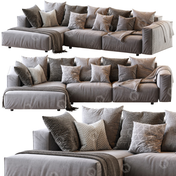 Диван Papadatos Hills Gray 3D модель