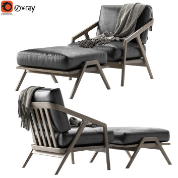 Armchair and Ottoman Dare Studio Katakana Black
