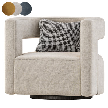 Fauteuil  Restoration Hardware Drew Curved Swivel Modèle 3D