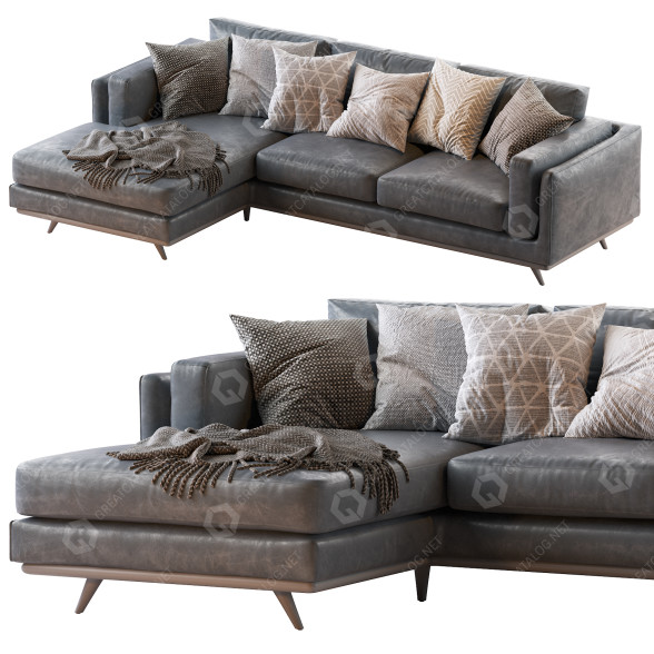 Canapé West Elm Zander modèle 3D