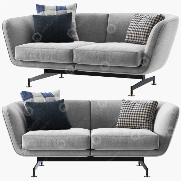 Sofa Kartell Betty Piero Lissoni Gray 3D-Modell