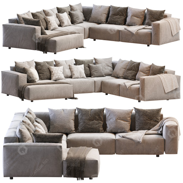 Sofa Papadatos Hills Beige-Gray 3D-Modell