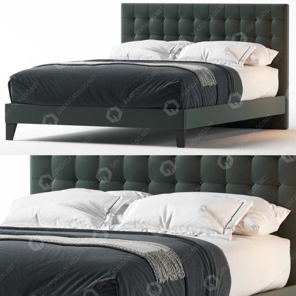 Cama Furinno Laval Button Modelo 3D