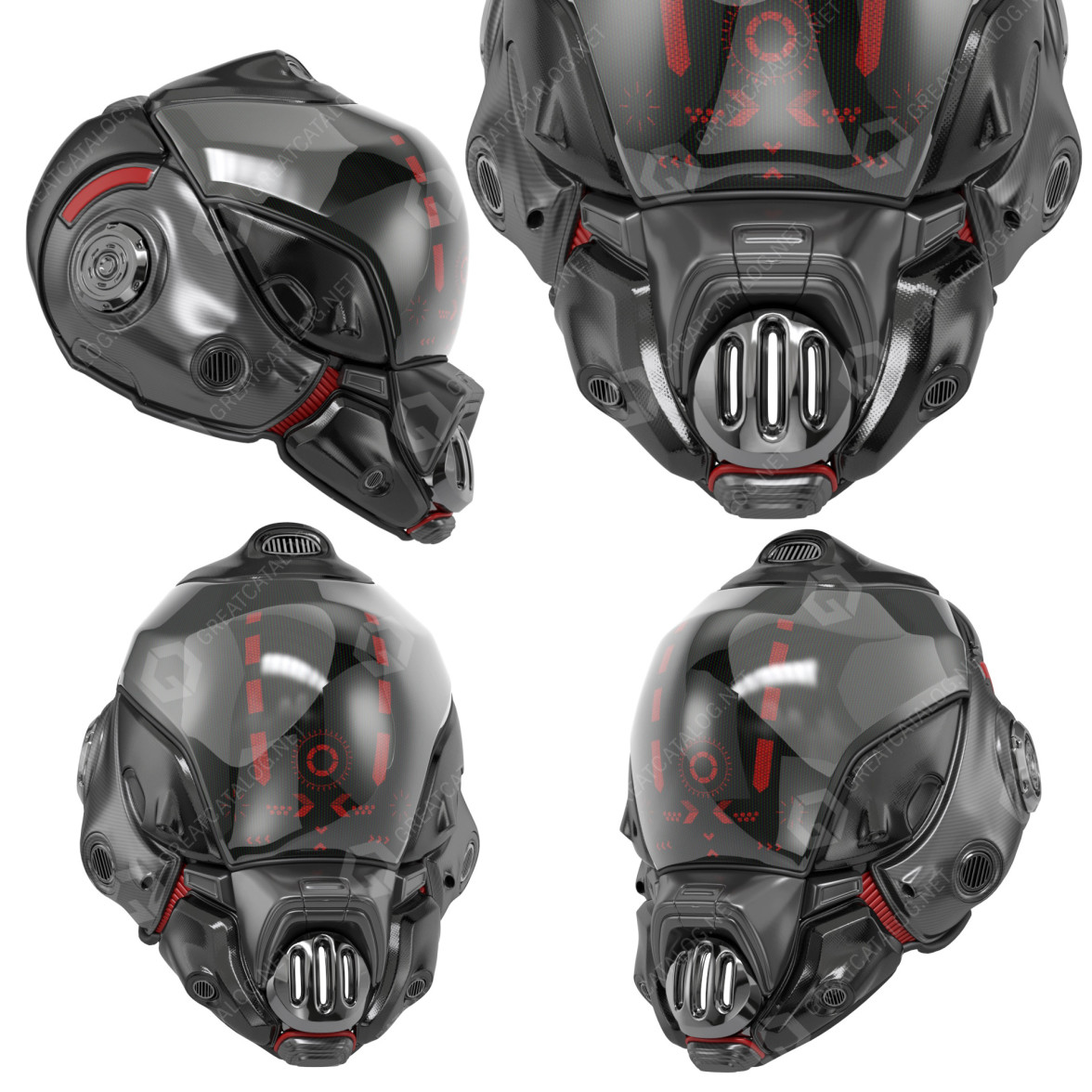 Sci Fi Helmet Without Visor 3D Model Helmet Sci Fi