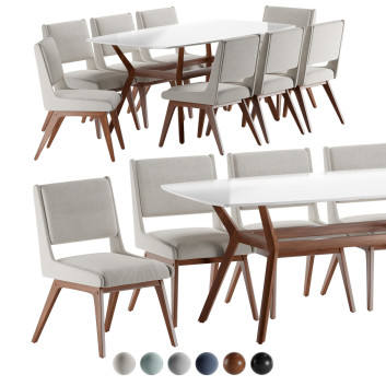 Стіл та стільці Emmond Mid-Century Modern and Holmdel Mid-Century