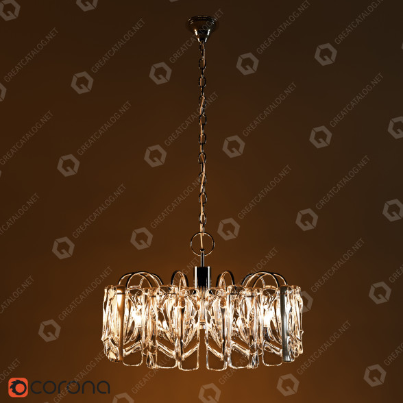 Lustre 1stDibs Austrian 1970s Glass and Chrome modèle 3D