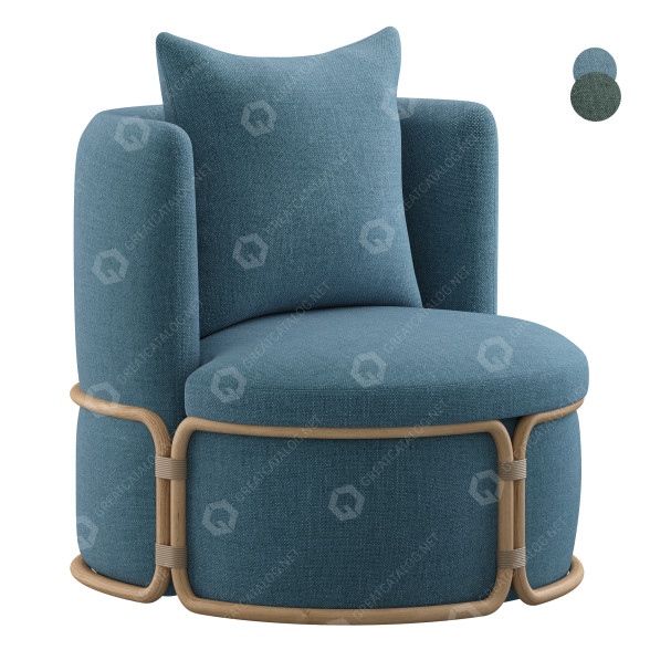 Fotel Ethimo Rotin Lounge model 3D