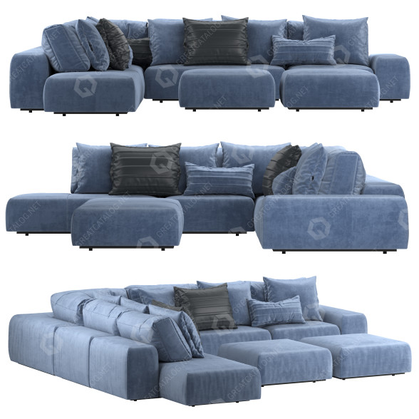 Canapé Baxter Monsieur Blue modèle 3D