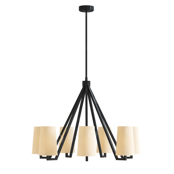 Chandelier Pottery Barn Carson Forged Iron 7 Arm 3D model