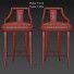 Bar Stool Carlyle Collective Eanda Gray - Abdulloh3D