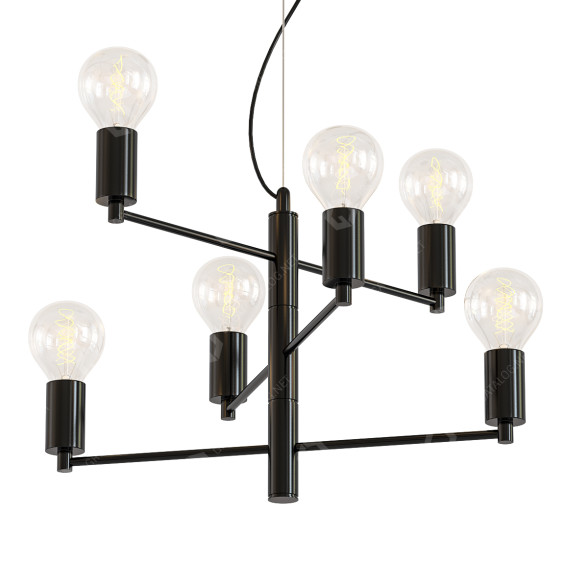 Chandelier Lussole Lgo Huron LSP 8156 Black 3D model