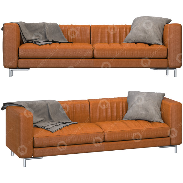Sofá Long Leather Modelo 3D