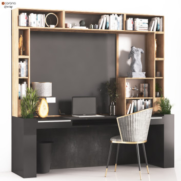 Workspace and Decor  Home Office Work and Set 328-1 3D model