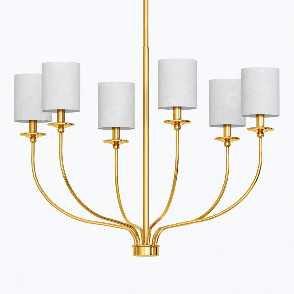 Chandelier Progress Lighting Bonita Satin Brass 3D model