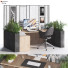 Arbeitsbereich und Blumentöpfe Home Office Work - unisjamavari