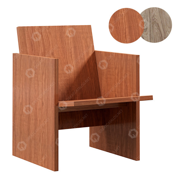 Sessel Contemporary Solid Black Walnut 3D-Modell