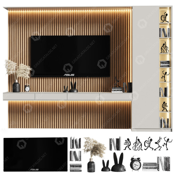 Pared de TV Furniture Composition 3 Modelo 3D