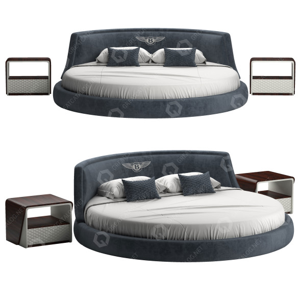 Cama y mesitas de noche Luxury Living Group Avebury Bentley Modelo 3D