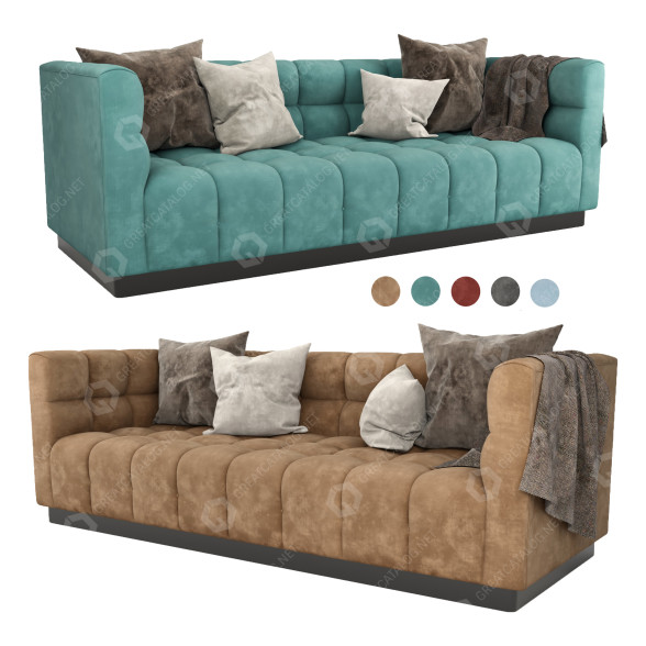 Sofa ModShop Delano in Velvet 5 Colors 3D-Modell