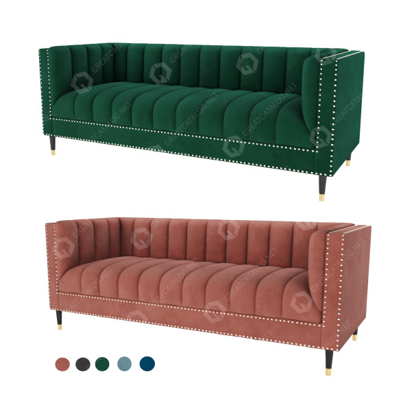 Диван Nicole Miller Velvet 3D модель