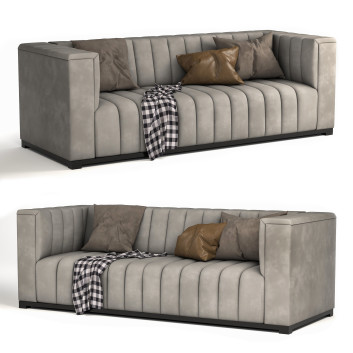 Диван  Velvet Tufted Light Gray 3D модель