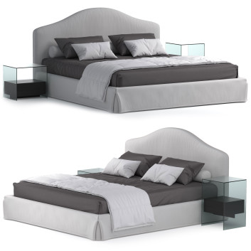 Bett und Nachttischchen Busnelli Adamo Mayfair