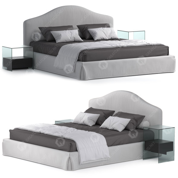 Cama y mesitas de noche Busnelli Adamo Mayfair Modelo 3D