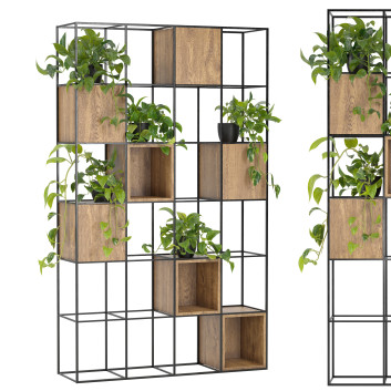 Стелаж та вазони Indoor Plant Stand Metal and Wood