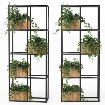 Стелаж та вазони Indoor Plant Stand Metal and Wood 2