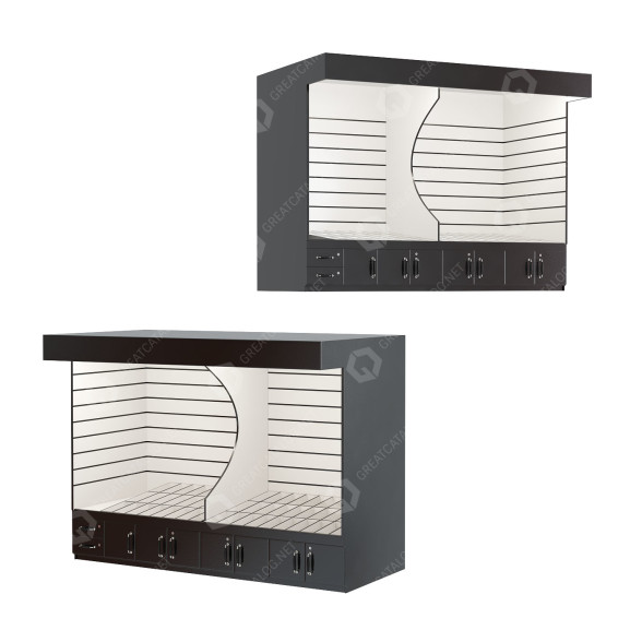 Schaukasten Black Metal Shelving in the Store 3D-Modell