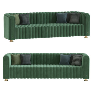 Sofa  Retro Green Velvet Model 3D